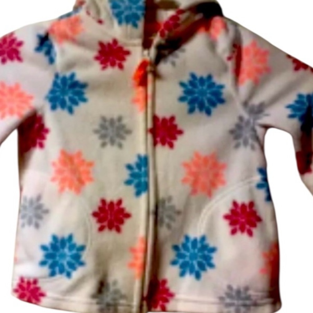Crazy 8 ~Baby Girls ~Hoodie ~2T ~ Jacket ~ Fleece ~Full Zip ~White & Multicolor